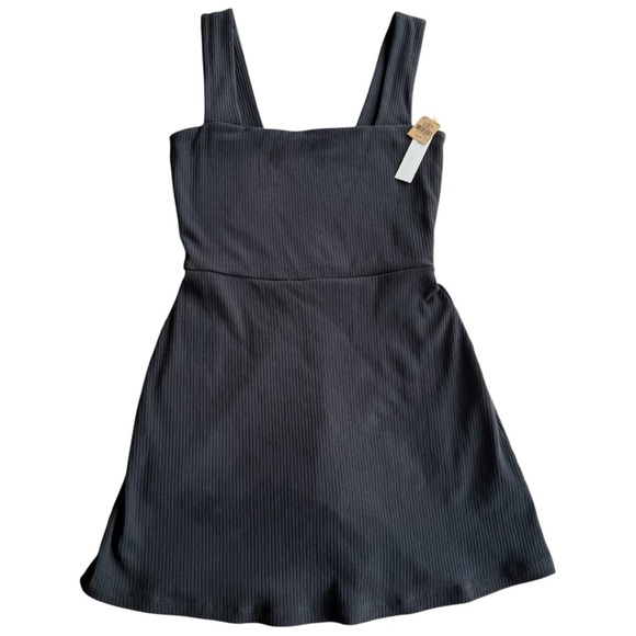 PINK VICTORIA’S SECRET BLACK RIBBED ACTIVE SKORT DRESS WITH POCKETS *NWT *NEW - Picture 3 of 16